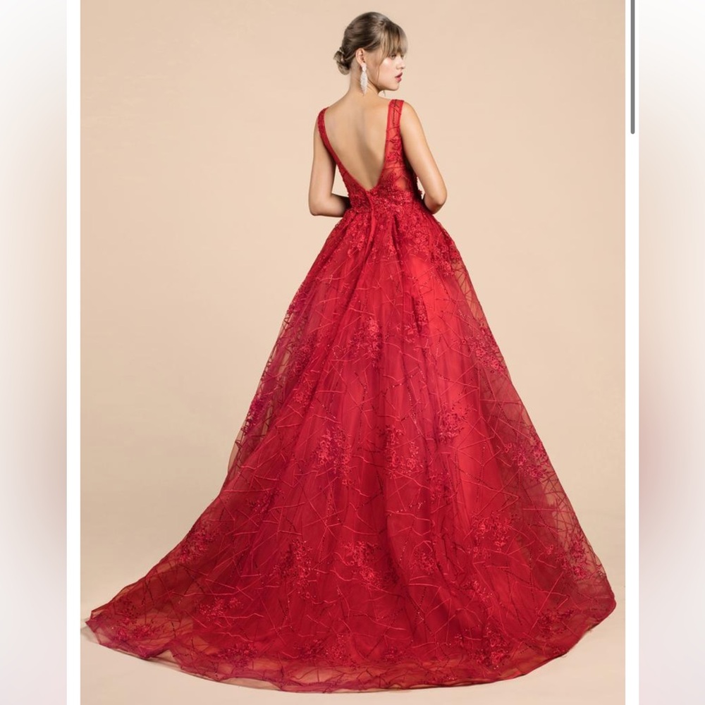 Andrea and Leo Embroidered and Beaded ball gown